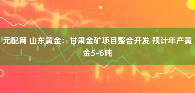 元配网 山东黄金：甘肃金矿项目整合开发 预计年产黄金5-6吨